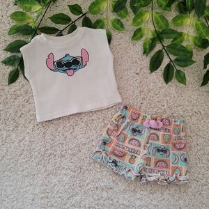 Baby Girl Stitch Summer Outfit (0-3 Months)